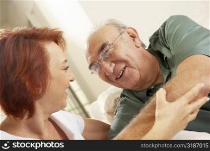 Close-up of a senior couple looking at each other