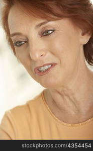 Close-up of a senior woman looking cheerful