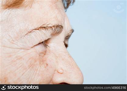 Close up of a senior woman's face