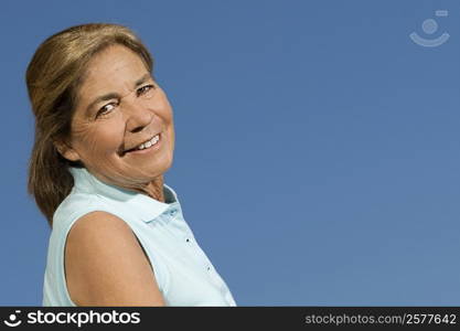 Close-up of a senior woman smiling