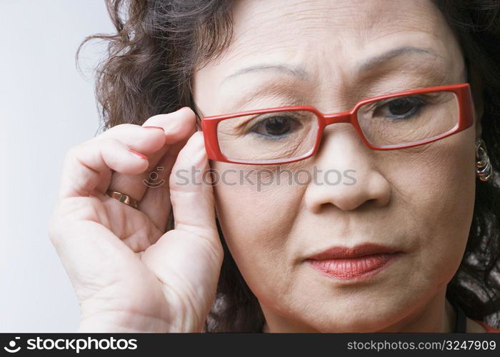 Close-up of a senior woman thinking