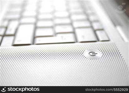 Close-up of a silver laptop