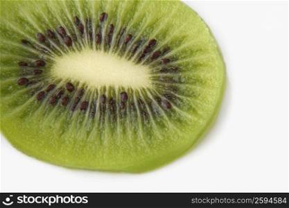 Close-up of a slice of kiwi
