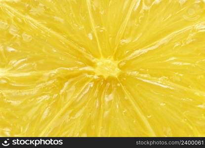 close up of a sliced lemon