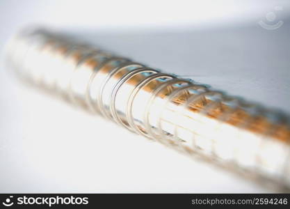 Close-up of a spiral notebook