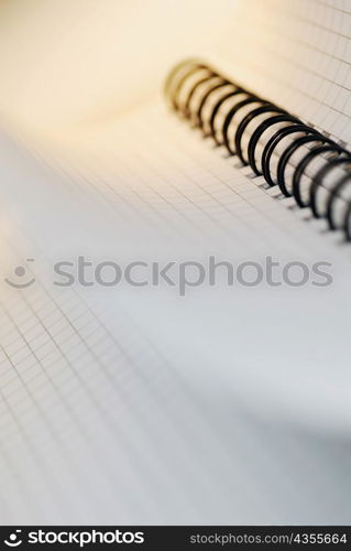 Close-up of a spiral notebook