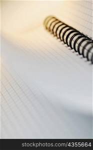 Close-up of a spiral notebook