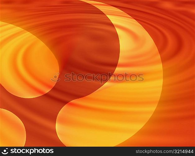 Close-up of a spiral pattern on an orange background