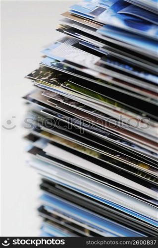 Close-up of a stack brochures