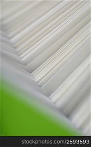 Close-up of a stack of papers