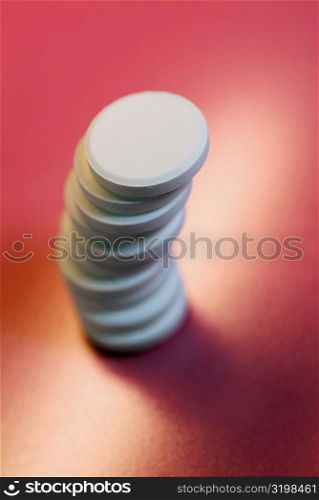 Close-up of a stack of pills