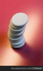 Close-up of a stack of pills