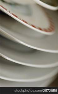 Close-up of a stack of plates