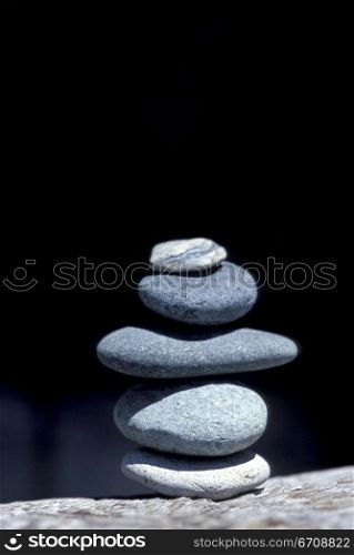 Close-up of a stack of stones