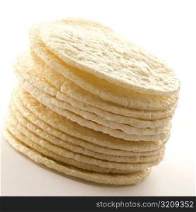 Close-up of a stack of tortilla