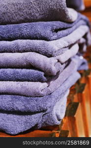 Close-up of a stack of towels