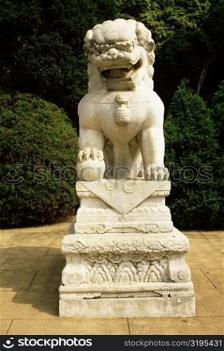 Close-up of a statue of a lion, Nanjing, Jiangsu Province, China