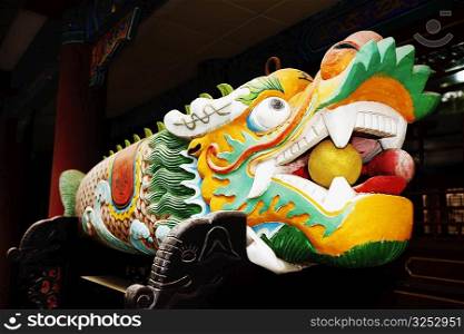 Close-up of a statue of dragon in a temple, Zhanshan Temple, Qingdao, Shandong Province, China