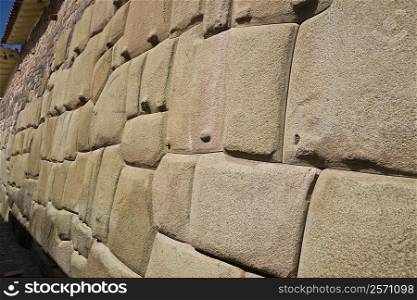 Close-up of a stone wall, Cuzco, Peru
