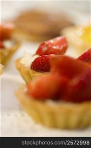 Close-up of a strawberry tart