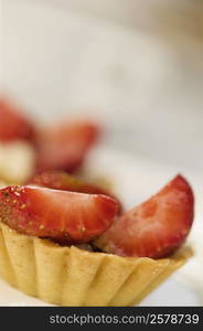 Close-up of a strawberry tart