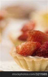 Close-up of a strawberry tart