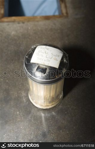 Close up of a sugar container