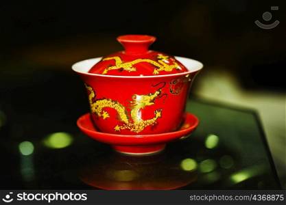 Close-up of a tea cup, Hefei, Anhui Province, China