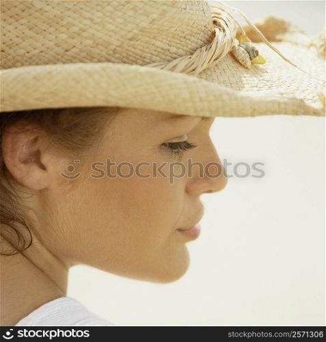 Close-up of a teenage girl looking sideways