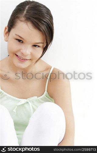 Close-up of a teenage girl smiling