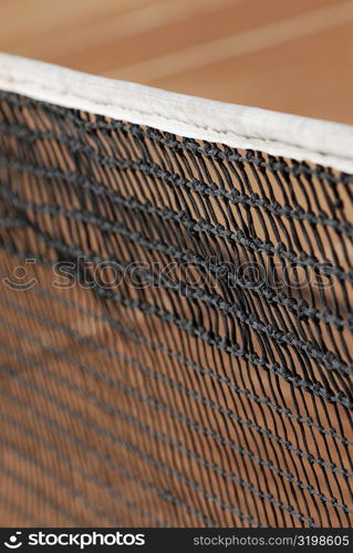 Close-up of a tennis net