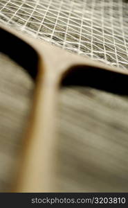 Close-up of a tennis racket