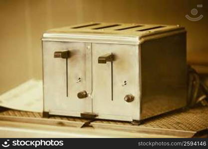 Close-up of a toaster