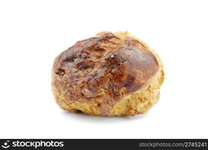 close-up of a traditional portuguese small pastry called saints cakes (isolated on white background)