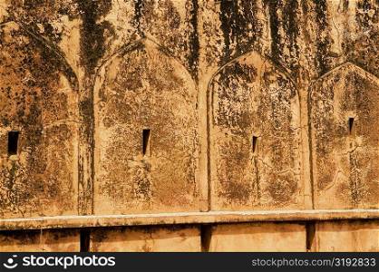Close-up of a wall of a fort, Jaigarh Fort, Jaipur, Rajasthan, India