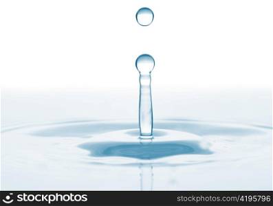 close up of a water splash isolated on white