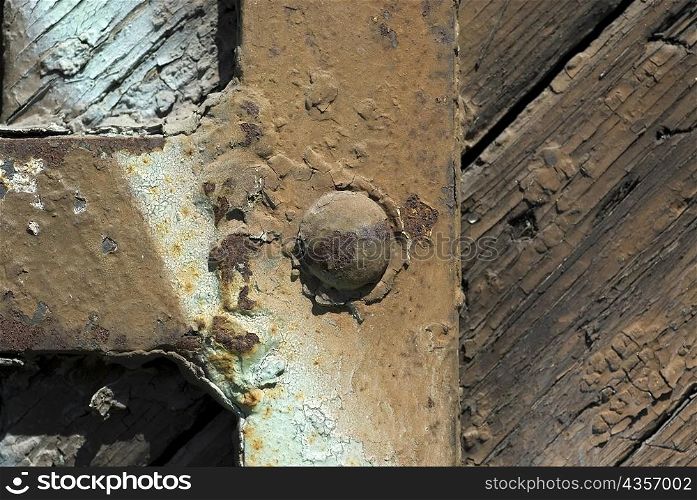 Close-up of a weathered door