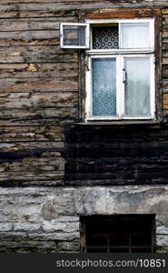 Close-up of a weathered house