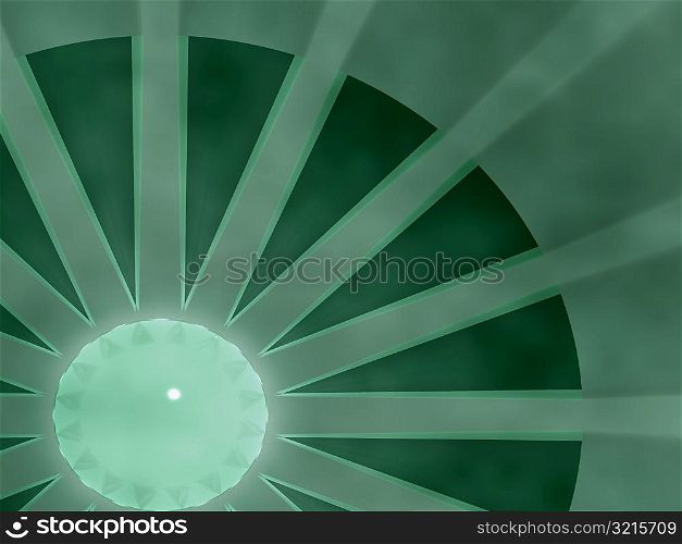 Close-up of a wheel on a green background