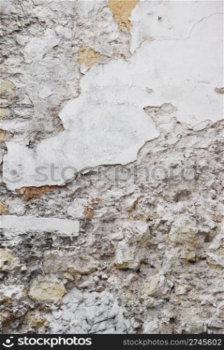 close-up of a white cracked wall background
