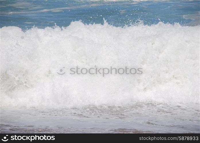 close up of a white ocean wave