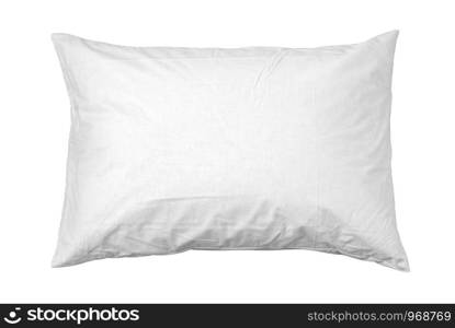 close up of a white pillow on white background