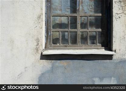 Close-up of a window on a wall