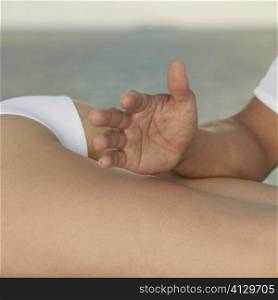 Close-up of a woman getting a massage