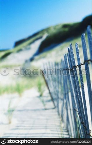 Close-up of a wooden fence