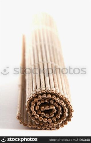 Close-up of a wooden folded mat