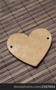 Close-up of a wooden heart