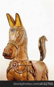 Close-up of a wooden horse
