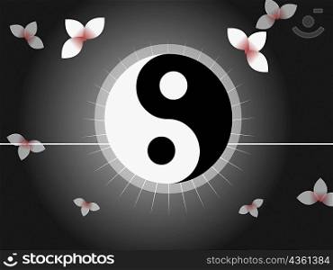 Close-up of a yin yang symbol