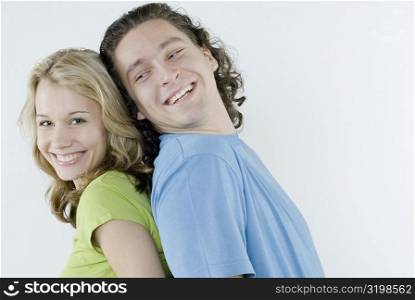 Close-up of a young couple smiling